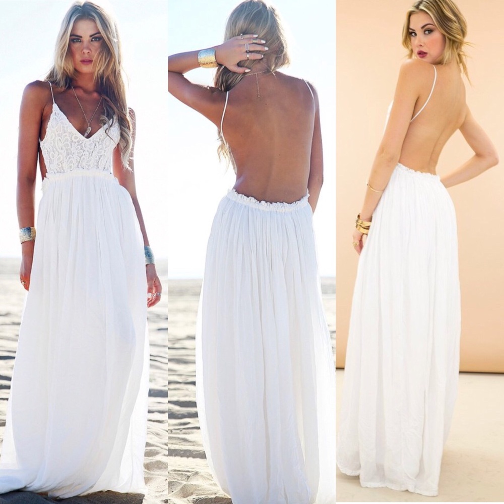 Camila Open Back Crochet Maxi Dress
